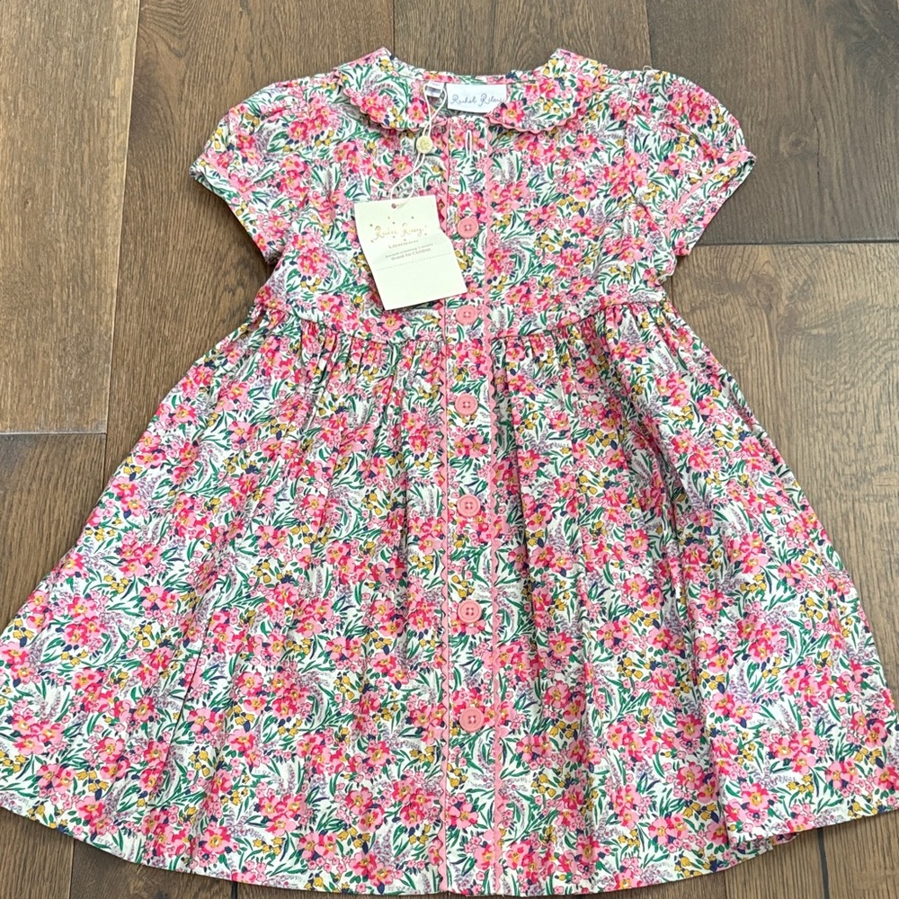 Rachel Riley Pink Floral Kids Dress